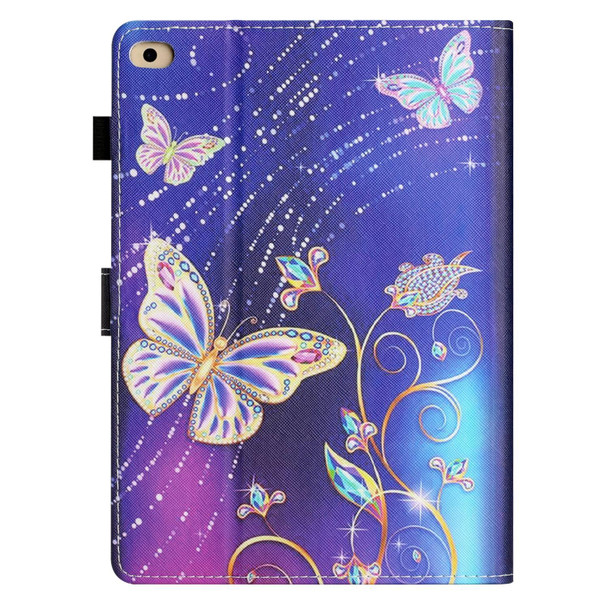 For iPad 9.7 2017&2018/Air 2/Air Coloured Drawing Stitching Smart Leatherette Tablet Case(Butterfly)