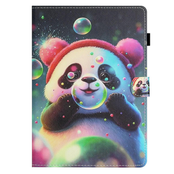 For iPad mini 6 Coloured Drawing Stitching Smart Leatherette Tablet Case(Panda)