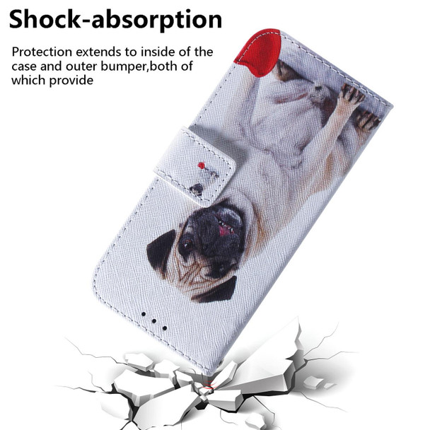 For OPPO Reno9 Pro+ Coloured Drawing Flip Leatherette Phone Case(Pug)