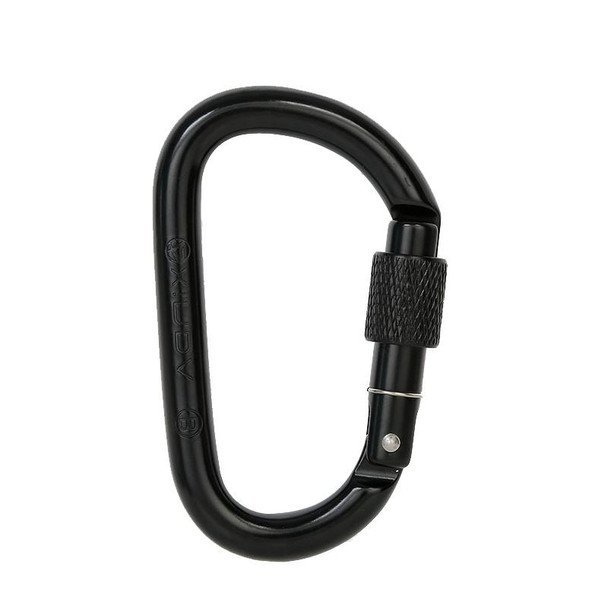 Xinda 25kN Climbing Carabiner Aluminum Alloy D-Shape Screw Gates Lock(Black)