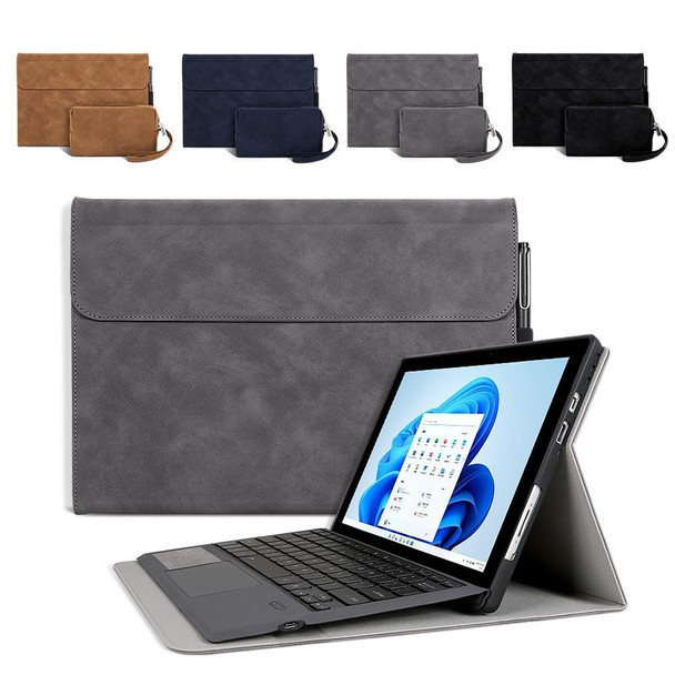 For Microsoft Surface Pro 7+ / 7 / 6 / 5 / 4 Sheepskin All-Inclusive Shockproof Protective Case with Power Bag(Brown)