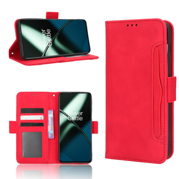 For OnePlus 11R / Ace 2 Skin Feel Calf Texture Card Slots Leatherette Phone Case(Red)