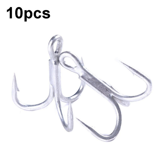 HENGJIA FH061 10pcs Three-jaw Treble Blood Groove Hooks, Specification: 4