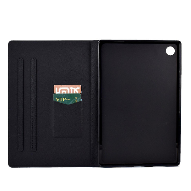 For Lenovo Tab M10 Plus 10.6 3rd Gen 2022 Coloured Drawing Smart Leatherette Tablet Case(Leaf)