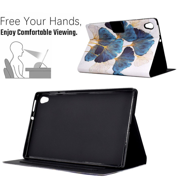 For Lenovo Tab M10 HD 2nd Gen Coloured Drawing Smart Leatherette Tablet Case(Leaf)