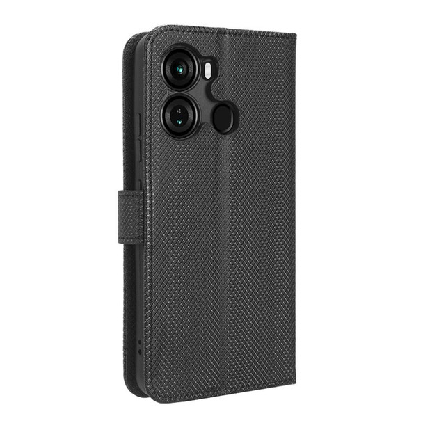 For Itel P40 Diamond Texture Leatherette Phone Case(Black)