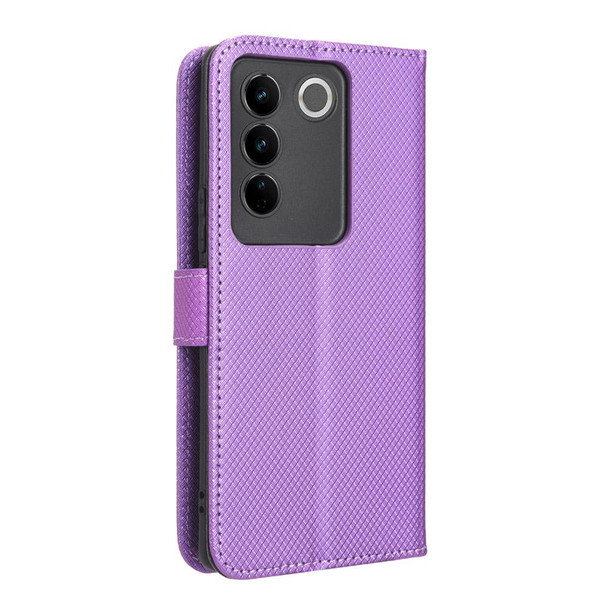 For vivo V27 / V27 Pro / S16 / S16 Pro Diamond Texture Leather Phone Case(Purple)