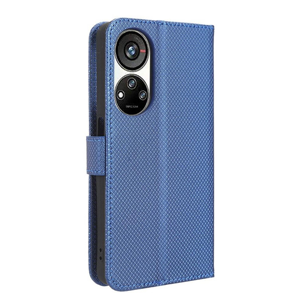 For ZTE Blade V40s Diamond Texture Leather Phone Case(Blue)