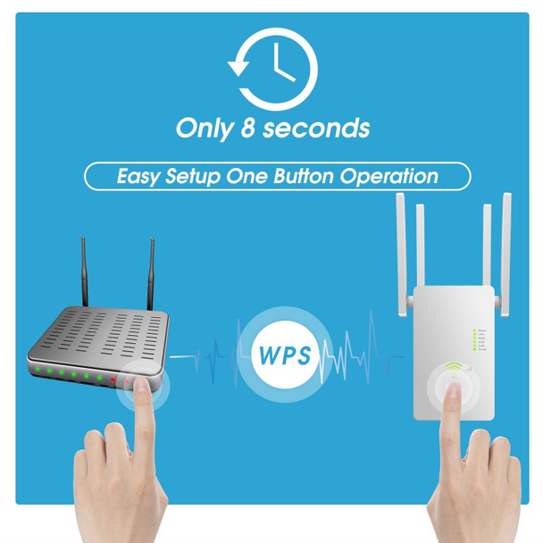 U6 5Ghz Wireless WiFi Repeater 1200Mbps Router Wifi Booster 2.4G Long Range Extender(EU Plug)