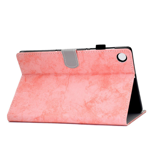 For Huawei MatePad SE Marble Style Cloth Texture PU Tablet Protective Case(Pink)