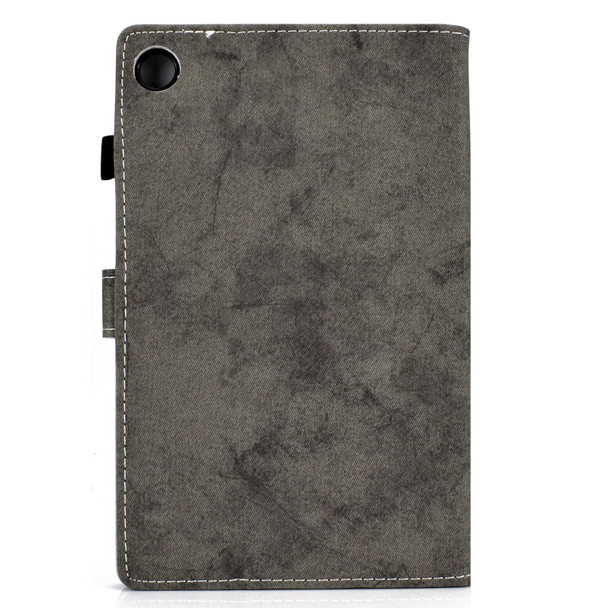 For Huawei MatePad SE Marble Style Cloth Texture PU Tablet Protective Case(Grey)