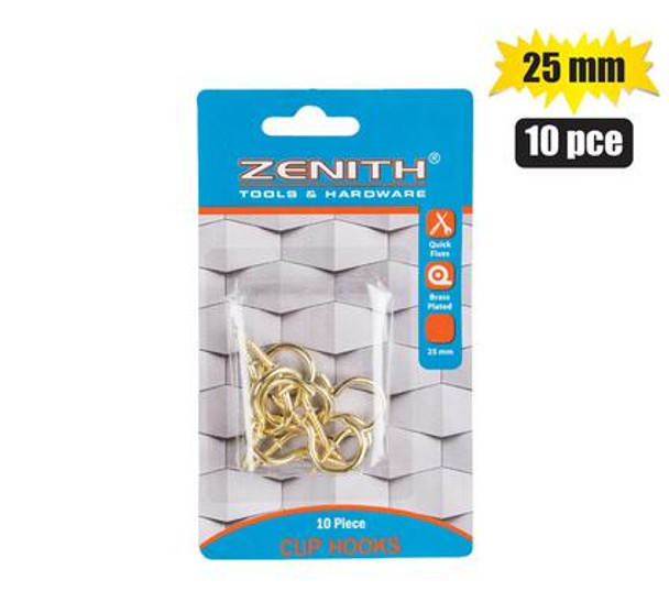 Cup-Hooks Brass 25mm 10 Pieces