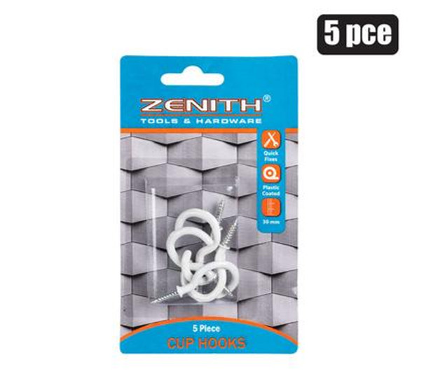 Cup-Hooks Plastic Coated 30mm 5pce