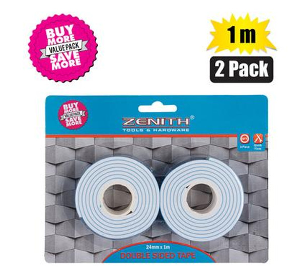 Tape Double-Sided 24x1000mm 2 Pack