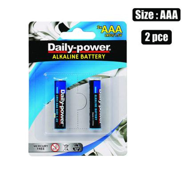 Batteries Alkaline Size:AAA 2pce