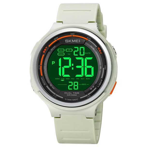 SKMEI 1841 Outdoor Sports Students Waterproof Luminous Countdown Watch(Light Grey)