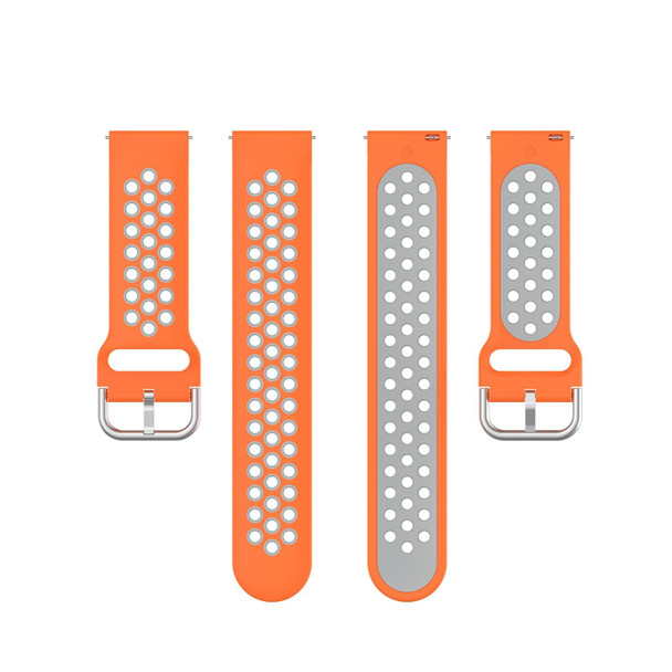 For Xiaomi Haylou RT2 LS10 22mm Perforated Breathable Sports Silicone Watch Band(Grey+Water Duck)