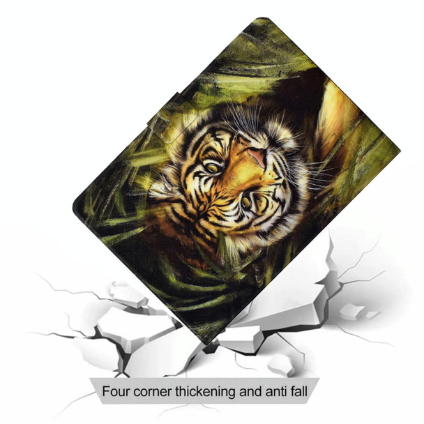 For Huawei MatePad SE Colored Drawing Horizontal Flip Tablet Leatherette Case(Tiger)
