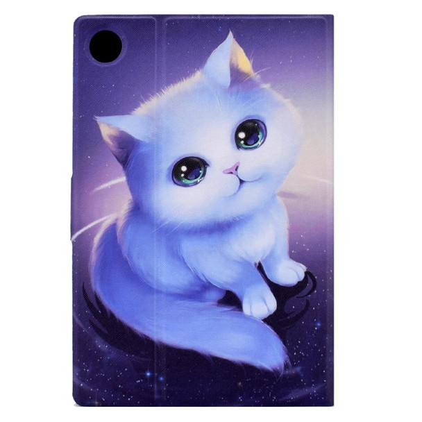 For Huawei MatePad SE Colored Drawing Horizontal Flip Tablet Leatherette Case(Kitty)