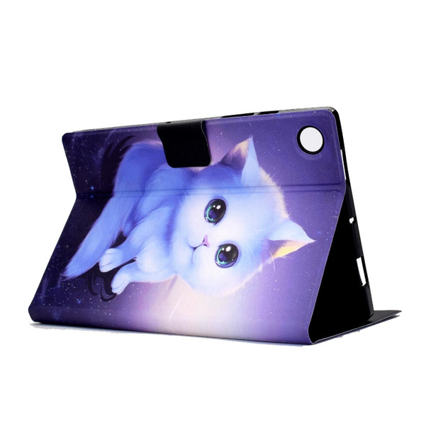 For Huawei MatePad SE Colored Drawing Horizontal Flip Tablet Leatherette Case(Kitty)