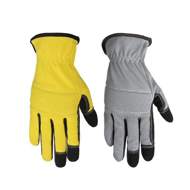 A9015 Gardening Work Touch Screen Stretch Breathable Labor Machinery Protection Gloves(XL Yellow)