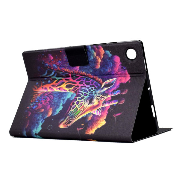 For Huawei MatePad SE Coloured Drawing Leatherette Tablet Case(Giraffe)