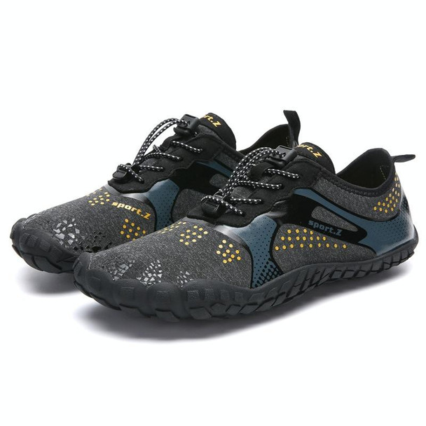 1901 Outdoor Couple Sports Shoes Five-finger Hiking Anti-skid Wading Shoes Diving Beach Shoes, Size: 42(Black Gray)
