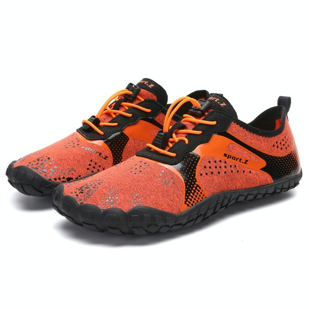 1901 Outdoor Couple Sports Shoes Five-finger Hiking Anti-skid Wading Shoes Diving Beach Shoes, Size: 43(Orange)