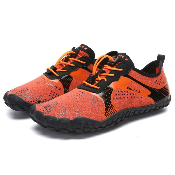1901 Outdoor Couple Sports Shoes Five-finger Hiking Anti-skid Wading Shoes Diving Beach Shoes, Size: 42(Orange)