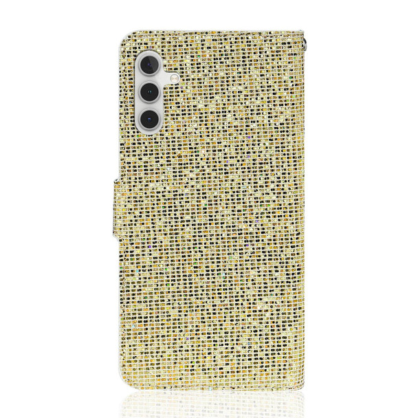 For Samsung Galaxy A24 4G Glitter Powder Filp Leatherette Phone Case(Gold)
