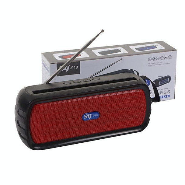 BAIJIALI SY-918 Solar Emergency Radio Read U Disk Large Volume Speaker LED Light Portable Player(Red)