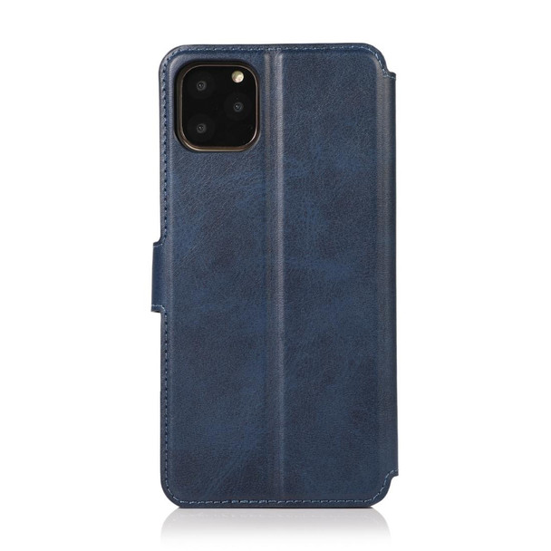 iPhone 12 Pro Max Calf Texture Magnetic Buckle Horizontal Flip Leather Case with Holder & Card Slots & Wallet & Photo Frame(Blue)