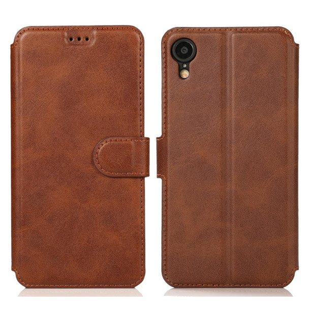 iPhone XR Calf Texture Magnetic Buckle Horizontal Flip Leather Case with Holder & Card Slots & Wallet & Photo Frame(Brown)