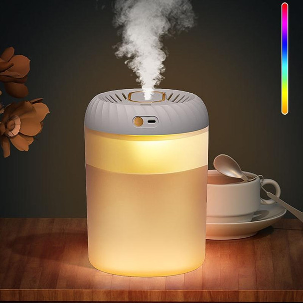 3000ml Double Nozzle Humidifier with Timing Digital Display and Colorful Ambient Light(White)