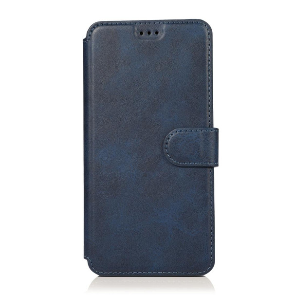 iPhone XR Calf Texture Magnetic Buckle Horizontal Flip Leather Case with Holder & Card Slots & Wallet & Photo Frame(Blue)