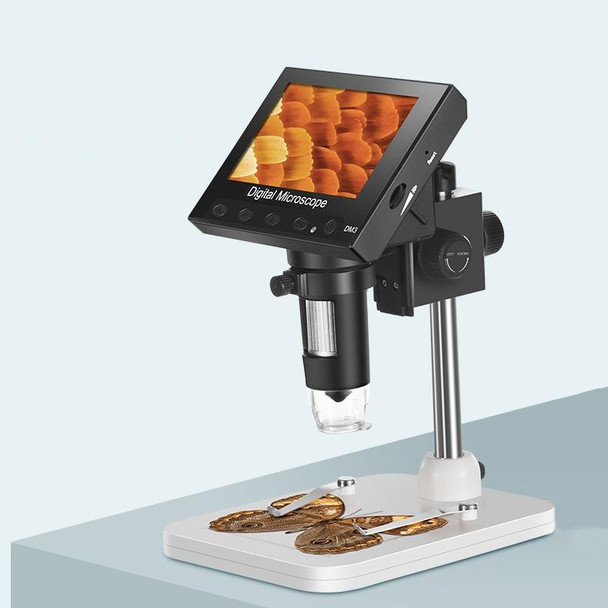 DM3 4.3-Inch Screen LED Light 1000X HD Portable Electronic Digital Microscope, Specification: Plastic