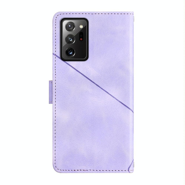 For Samsung Galaxy Note20 Ultra Skin-feel Embossed Leatherette Phone Case(Light Purple)