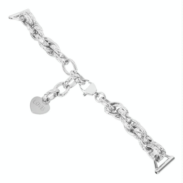 22mm Universal Metal Chain Watch Band(Silver)