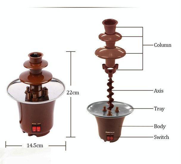 Mini Fountain Creative Design Chocolate Heating Fondue Machine, EU Plug