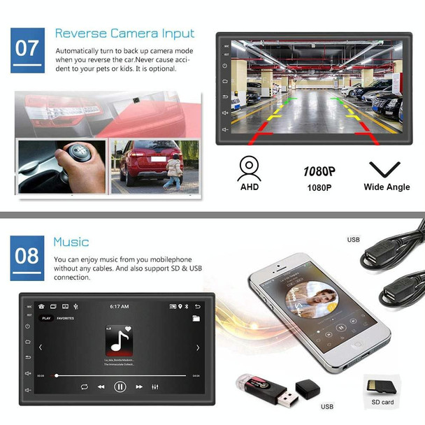A2798 9 Inch Android WiFi 2+32G Central Control Large screen Universal Car Navigation Reversing Video Player, Style:Standard+4Lights Camera