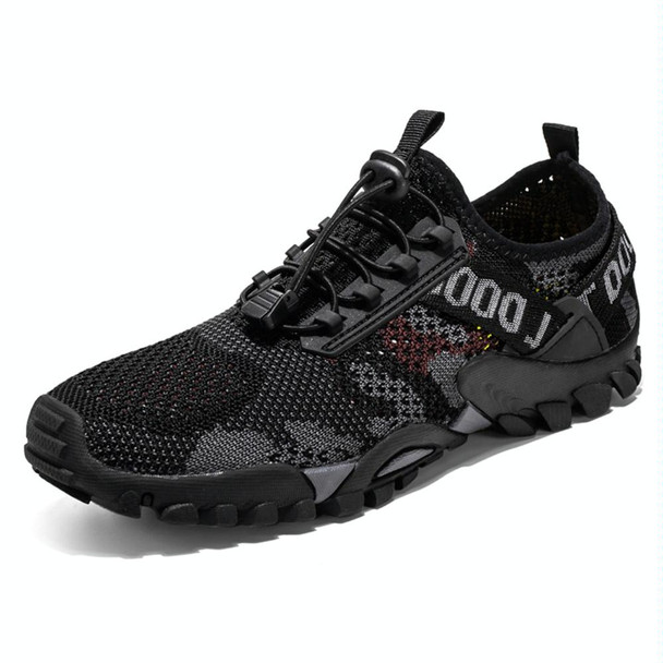 9322 Men Thick Soled Outdoor River Tracing Hiking Shoes, Size:40(Black)