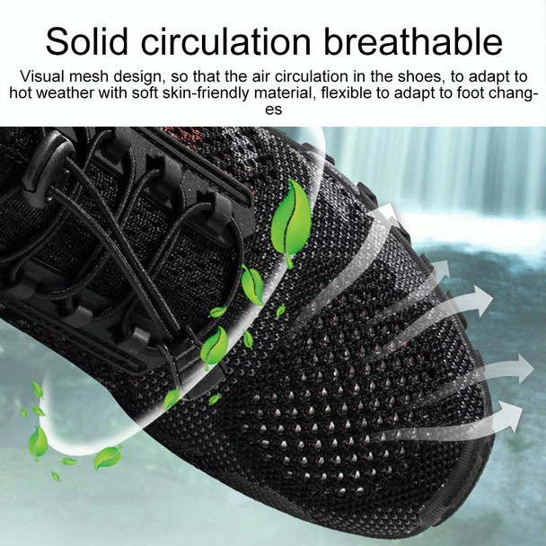 9322 Men Thick Soled Outdoor River Tracing Hiking Shoes, Size:45(Black)