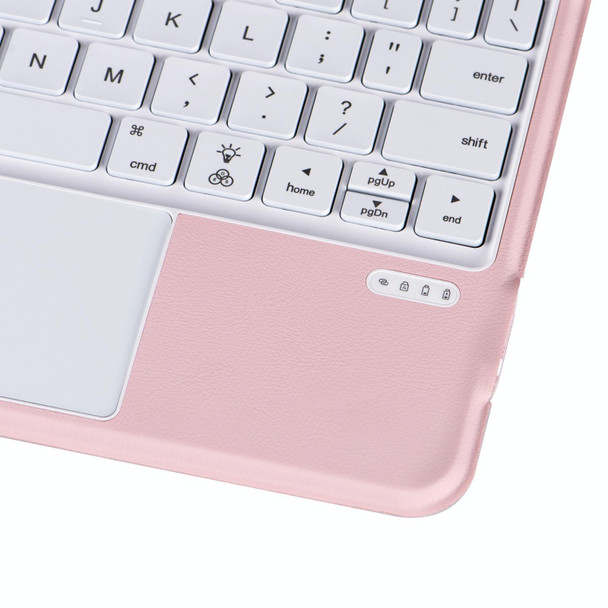 X3125-6D Integrated Thin Magnetic Bluetooth Keyboard Case with Backlight For iPad Air 2022/Air 2020 10.9/Pro 11 2018/2020/2021/2022(Pink)