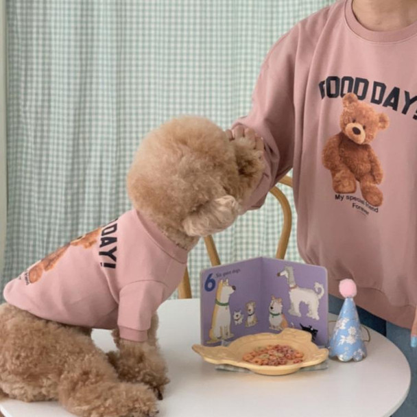 2pcs Cute Warm Pet Fleece Sweater Teddy Bear Cat Clothes, Size: XL(Light Pink)