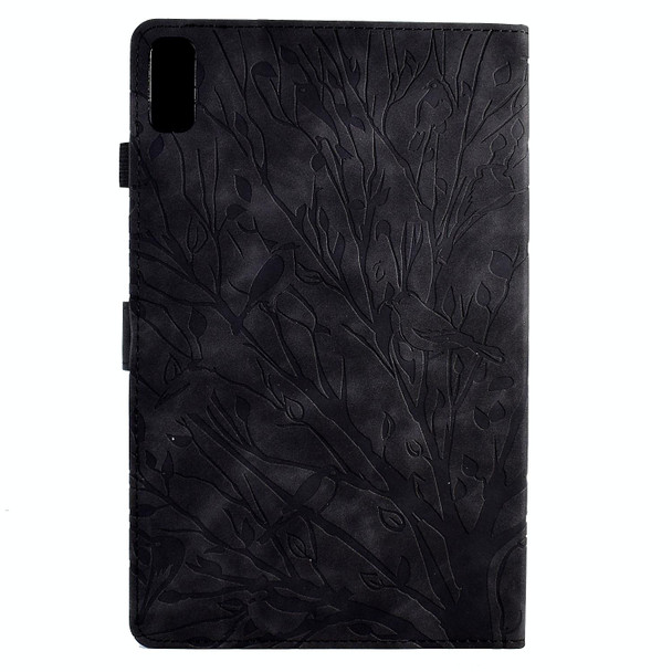 For Lenovo Tab P11 Gen 2 Fortune Tree Pressure Flower PU Tablet Case with Wake-up / Sleep Function(Black)