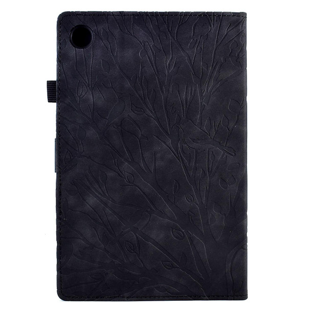 For Huawei Enjoy Tablet 2 / MatePad T 10 / MatePad T 10S / Honor Pad 6 / Honor Pad X6 Fortune Tree Pressure Flower PU Tablet Case (Black)