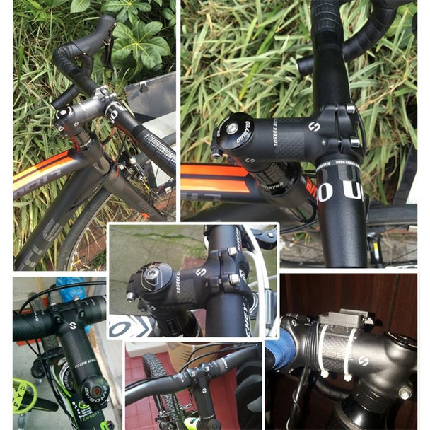 TOSEEK Road Mountain Bike Ultra-light Handlebar Stem Riser Faucet, Size: 17 Degree, 90mm (Matte)