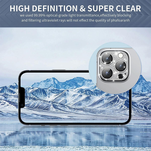 For iPhone 12 Pro / 12 Pro Max ENKAY Hat-Prince Blink Diamond Camera Lens Aluminium Alloy Tempered Glass Film(Colorful)
