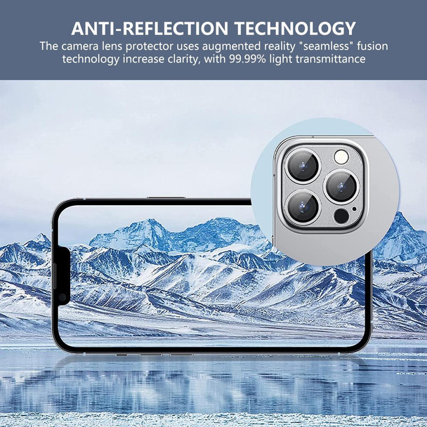 For iPhone 12 Pro / 12 Pro Max ENKAY Hat-Prince Anti-reflection Camera Lens Aluminium Alloy Tempered Glass Film(Blue)