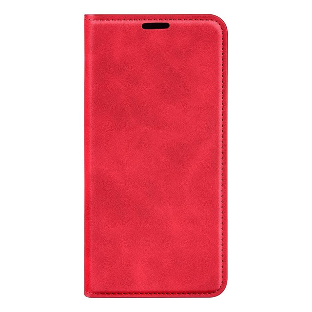 For OPPO A58 Retro-skin Magnetic Suction Leatherette Phone Case(Red)